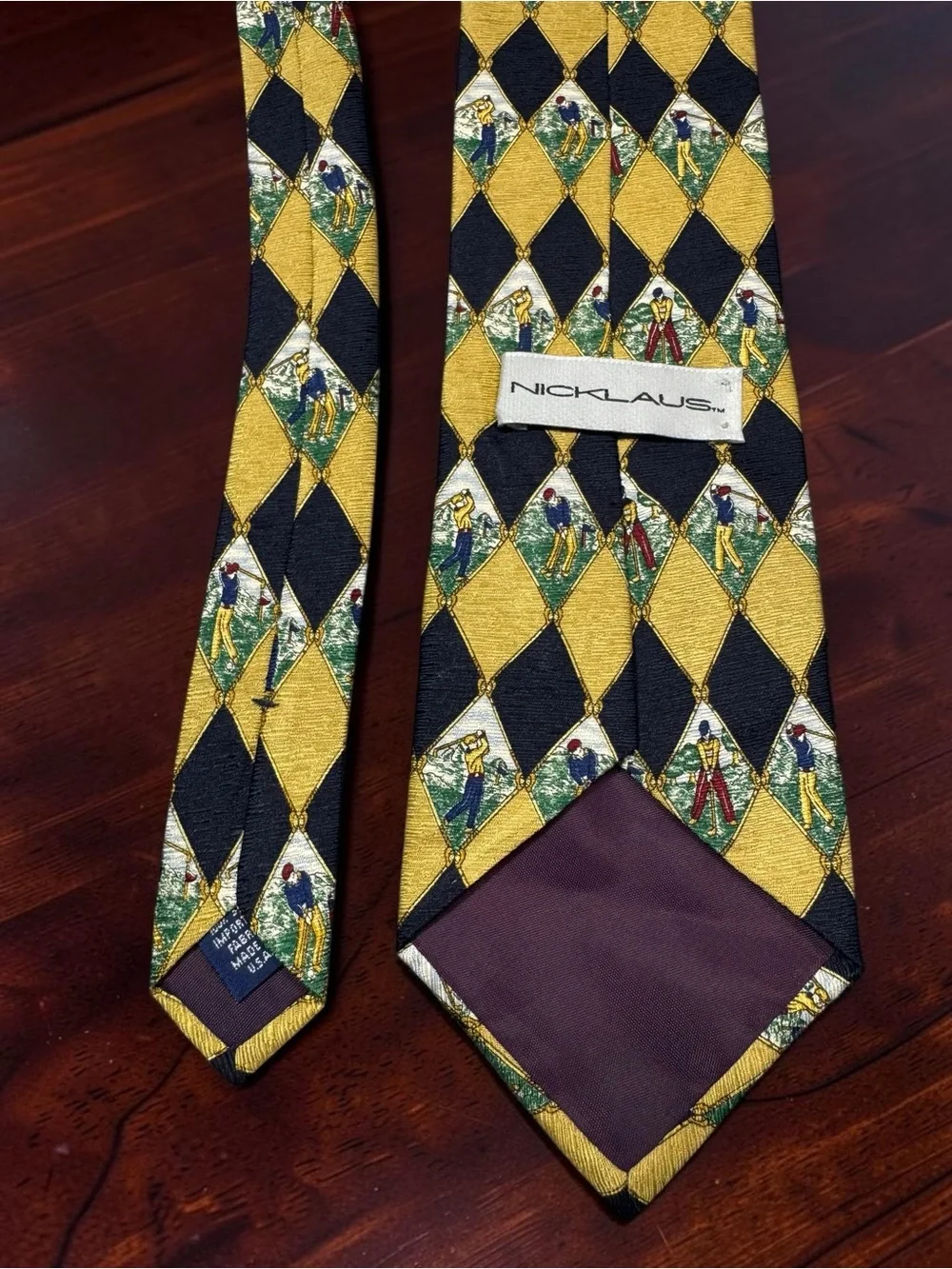 Vintage Nicklaus Golf Theme 100% Silk Tie